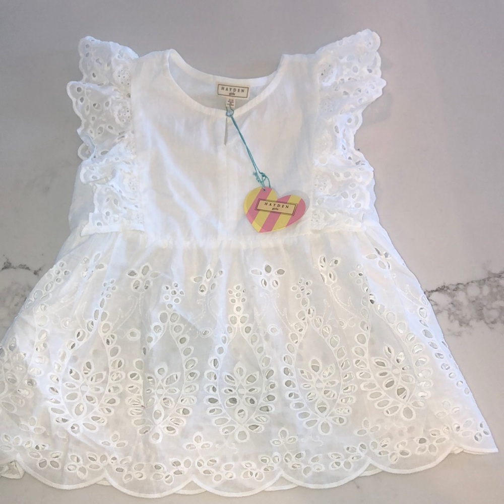 Hayden girls eyelet top